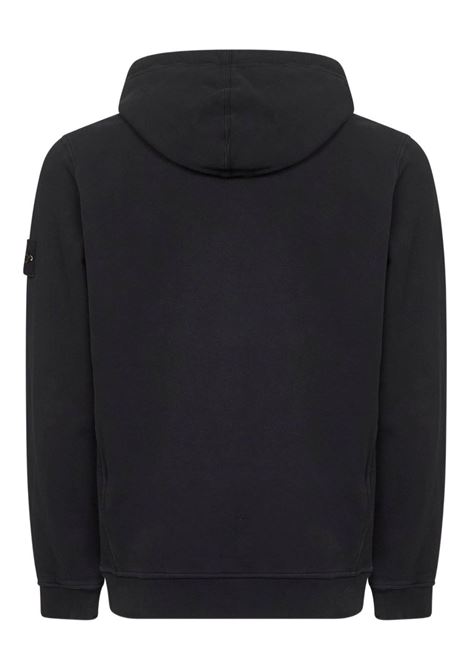 felpa brushed organic cotton uomo nera STONE ISLAND | K2S15 6100029 S0A20V0029
